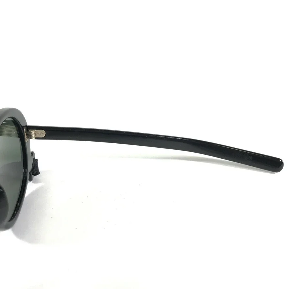 Vintage Suntimer Sunglasses S-633 Black Round Frames with Green Lenses 48-17-140